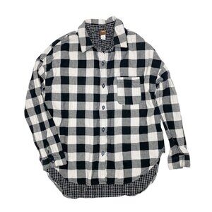 Tea Buffalo Plaid Cotton Button Up Shirt